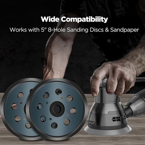 2-Pack 5 Inch Orbital Sander Replacement Pads, 8-Hole Hook & Loop Design with 4 Screw Holes, Compatible with Random Orbital Sanders(OS-01) in Kuwait