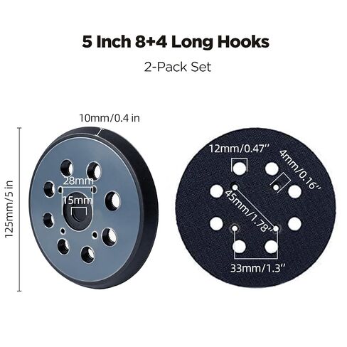 2-Pack 5 Inch Orbital Sander Replacement Pads, 8-Hole Hook & Loop Design with 4 Screw Holes, Compatible with Random Orbital Sanders(OS-01) in Kuwait