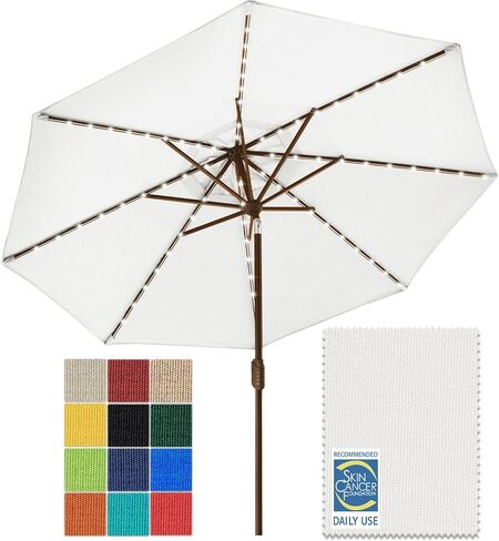 EliteShade 1 Set of 9ft Umbrella with Lights (White) & Hitch Mount Umbrella Holder in Kuwait
