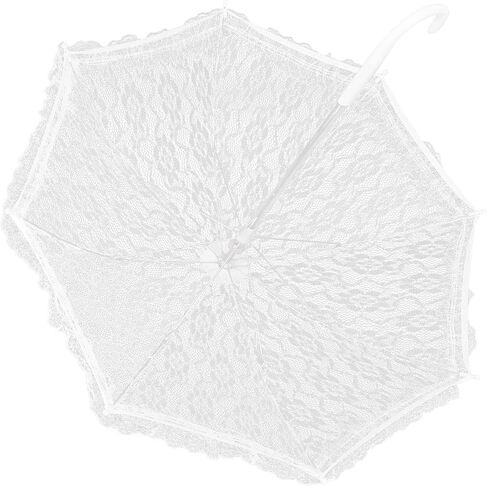 Aramox Lace Umbrella White Embroidery Umbrella 17.1in Manual Bridal Parasol with Stainless Steel Frame Lace Canopy Lightweight Design for Wedding Dance Stage Performance Women in Kuwait