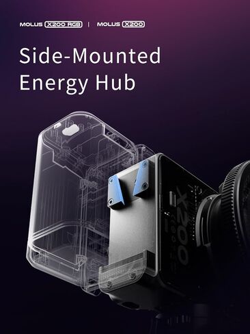 ZHIYUN MOLUS X200 RGB 200W COB Video Light, Bowens Mount, Standard Kit | 200W Full-Color RGB, 2500K-10000K CCT, CRI 95/TLCI 97, 15 eEffects, 810g Body, Native Bowens Mount and App Control in Kuwait