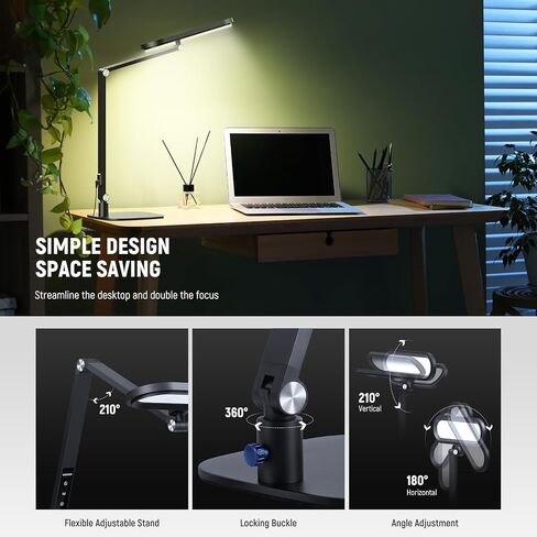 NEEWER Basics 16W Desktop LED Lamp for Home Office Video Conference Reading Lighting, Eye Caring Foldable Double Sided Dimmable Touch Ring Light with Desk Stand Memory Timer 5 Color Modes CRI95, FR16 in Kuwait