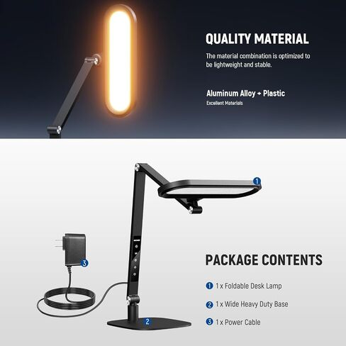 NEEWER Basics 16W Desktop LED Lamp for Home Office Video Conference Reading Lighting, Eye Caring Foldable Double Sided Dimmable Touch Ring Light with Desk Stand Memory Timer 5 Color Modes CRI95, FR16 in Kuwait