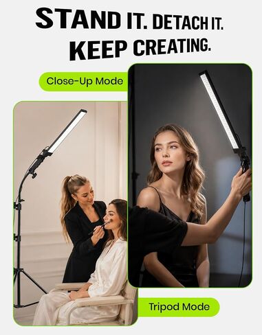 Photography Lighting Kit with Stand & Flexible Soft Tube - 180° Adjustable LED Studio Fill Light, 2M Tripod Stand, 5500K Daylight for Barber, Tattoo, Makeup & Content Creator Photo Video Lighting in Kuwait