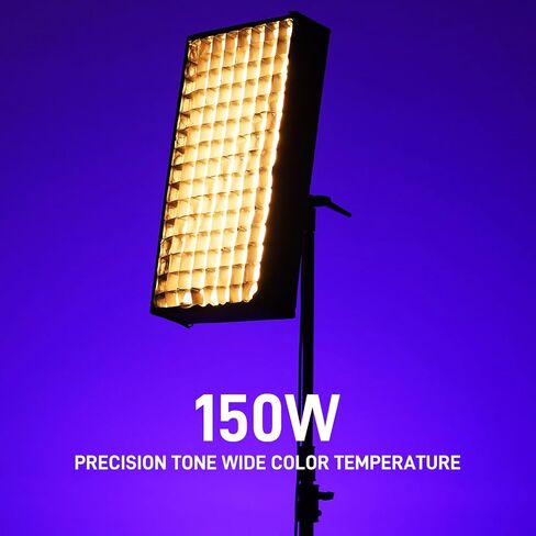 GVM ZipTile Z150B Bi-Color Flexible LED Video Light 2700K~6800K, 15500 lux/m 150W Output Panel Light, 12 Lighting FX with Honeycomb Grid Soft Box, Support App Control for Studio Photography Lighting in Kuwait