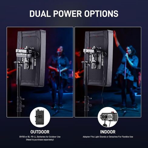 GVM ZipTile Z150B Bi-Color Flexible LED Video Light 2700K~6800K, 15500 lux/m 150W Output Panel Light, 12 Lighting FX with Honeycomb Grid Soft Box, Support App Control for Studio Photography Lighting in Kuwait