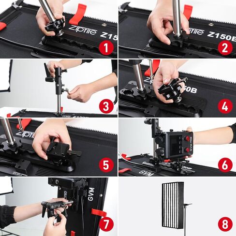 GVM ZipTile Z150B Bi-Color Flexible LED Video Light 2700K~6800K, 15500 lux/m 150W Output Panel Light, 12 Lighting FX with Honeycomb Grid Soft Box, Support App Control for Studio Photography Lighting in Kuwait