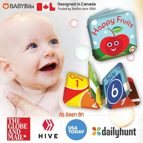 Floating Baby Bath Books Set of 4 - Bath Books for Babies, Infants - Waterproof, Mold-Free Bath Toys for Learning & Early Education (Fruit, Ocean, ABC, Numbers Books) in Kuwait