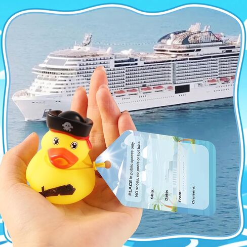 110 Pieces Rubber Ducks for Cruise Ships Hiding with Tags Kits | Includes 35Pcs Cruising Duck 35 Cruising Ducks Tags 40 Rubber Bands for Cruise Ship Duck Ducking Essentials in Kuwait