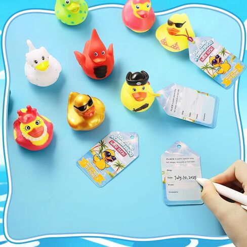 110 Pieces Rubber Ducks for Cruise Ships Hiding with Tags Kits | Includes 35Pcs Cruising Duck 35 Cruising Ducks Tags 40 Rubber Bands for Cruise Ship Duck Ducking Essentials in Kuwait