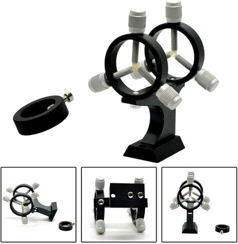 Astronomical Telescope Star Finder Mount, 3-Point Guide Ring Bracket, Aluminum Alloy CNC Dovetail Base for 1/4 Camera Thread, Black in Kuwait