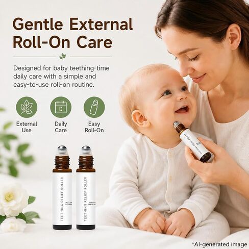 MVC Teething Roller for Babies, Chamomile Roll-On, Easy-Glide 10ML Portable Baby Care 2 Pack in Kuwait