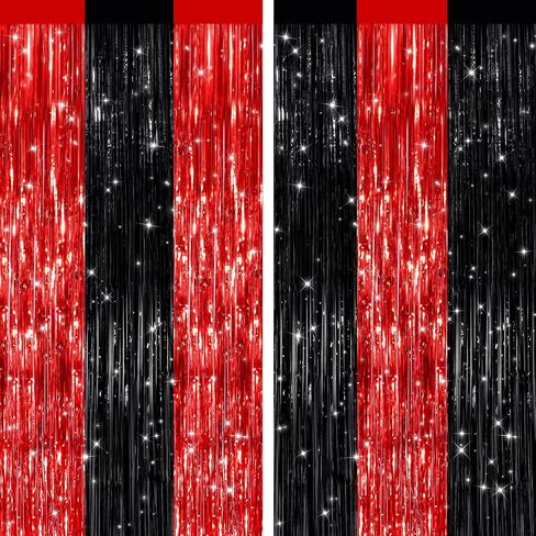 Champagne Gold Metallic Fringe Curtains 2 Pack, Tinsel Backdrop for Parties | Elegant Foil Finish, Self Adhesive Peel & Stick, Fringe Backdrop for Wedding Bridal Shower Anniversary Luxury Party Decor in Kuwait