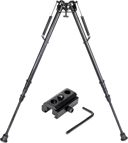 Metal Spring 27 in Bipod with 3-Hole Adapter, Adjustable 16.9-28.7 in for Shooting, Hunting, Black Tripod in Kuwait
