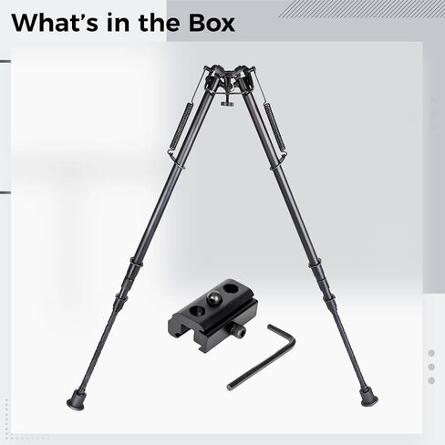 Metal Spring 27 in Bipod with 3-Hole Adapter, Adjustable 16.9-28.7 in for Shooting, Hunting, Black Tripod in Kuwait