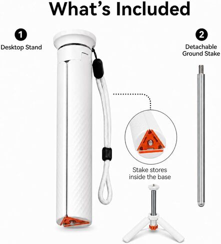 Tripod Stand for Camping Light, Portable Tabletop Stand with Built-In Ground Spike, Screw-Fixed Removable Stake, Plastic & Aluminum in Kuwait