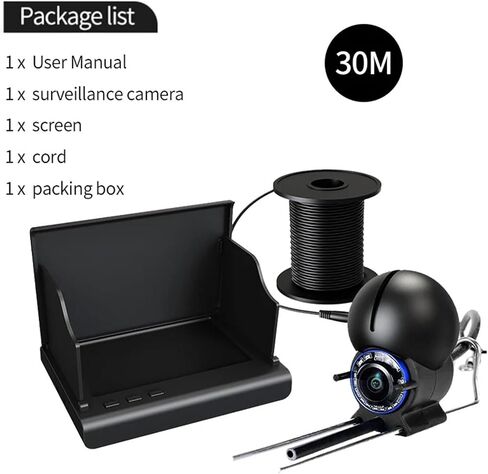 Fish Finder 4.3 Inch IPS LCD Monitor Camera Kit for Winter Underwater Ice Fishing Manual Backlight Boy Men's Night Vision in Kuwait