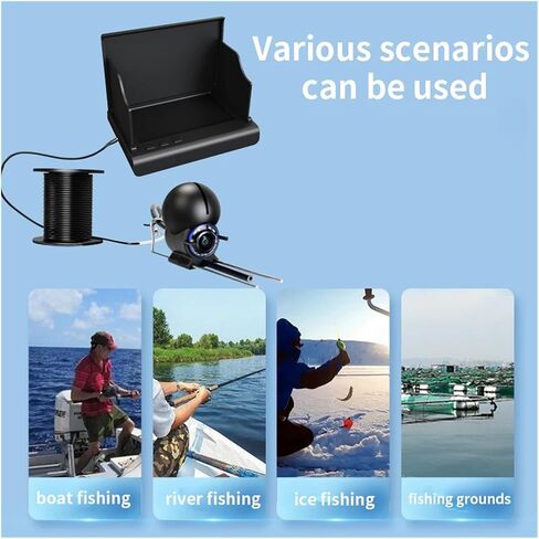 Fish Finder 4.3 Inch IPS LCD Monitor Camera Kit for Winter Underwater Ice Fishing Manual Backlight Boy Men's Night Vision in Kuwait