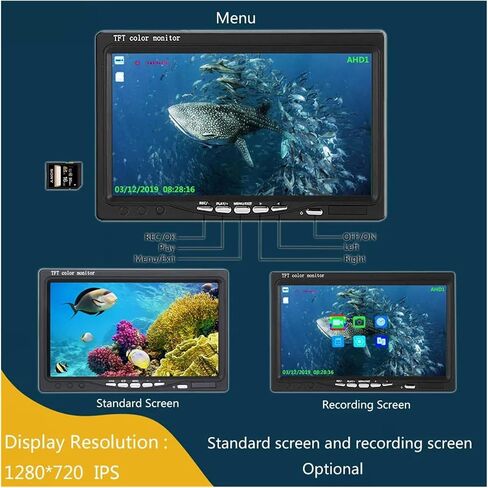 7inch Fish Finder Underwater Fishing Camera 15pcs White LEDs + Infrared Lamp 1080P HD with 15M 30M for Ice in Kuwait