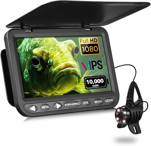 7''HD 1080P Underwater Fishing Camera w/DVR-32GB,Portable Ice w/10000mAh Li-Battery,IR&LED for Dark in Kuwait