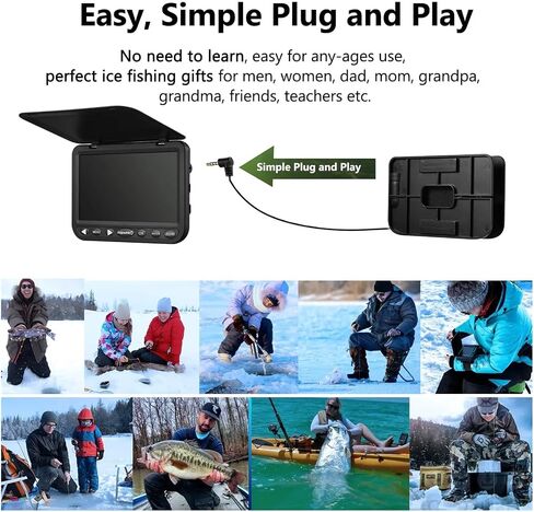 7''HD 1080P Underwater Fishing Camera w/DVR-32GB,Portable Ice w/10000mAh Li-Battery,IR&LED for Dark in Kuwait