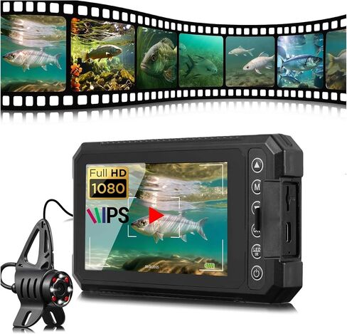 HD1080P Underwater Fishing Camera-DVR 32GB-4.5'' Ice Camera Gifts for Men,5000mAh,IR&LED for Dark,USB-C Finder in Kuwait