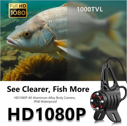 HD1080P Underwater Fishing Camera-DVR 32GB-4.5'' Ice Camera Gifts for Men,5000mAh,IR&LED for Dark,USB-C Finder in Kuwait