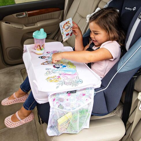 J.L. Childress Disney Baby 3-IN-1 Kids Travel Tray & Tablet Holder - Car Seat Lap Tray Desk for Toddlers, Road Trip Essentials, Car Seat Activity Table, Travel Accessories - Disney Princess in Kuwait
