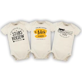 Brain Juice Tees Luke's Diner Onesie Bundle | 100% Cotton | Cream Color | Includes 3 bodysuits in Saudi Arabia