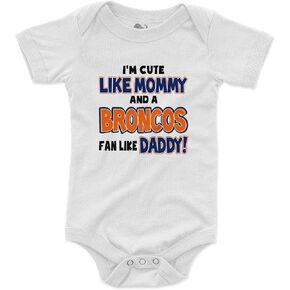 NanyCrafts Baby's I'm Cute like Mommy and a Broncos Fan like Daddy Bodysuit in Kuwait