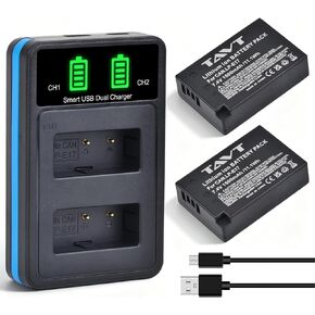 2-Pack LP-E17 Battery, USB-C R50 Battery Compatible with Canon EOS R100 R50 RP R8 R10, Powershot V1, Rebel T8i T7i T6i T6s SL2 SL3 EOS M3, M5, M6, EOS 200D 250D 77D 750D 760D 800D 850D Cameras in Kuwait