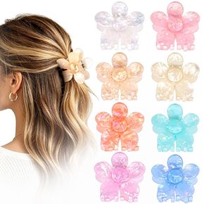 Flower Claw Clip 8 PCS Cute Flower Hair Clips Non Slip for Women Girls in Kuwait
