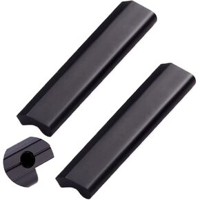 Wardrobe Door Handles,2 Pack Finger Edge Pull Furniture Drawer Handles Invisible Handles Aluminum Alloy Knobs Door Levers for Cupboard,Closet,Wardrobe(Black,Hole Distance 128mm) in Kuwait