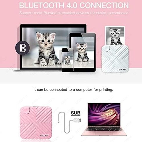 Mini Printer, 58mm Portable Barcode SD 203Dpi Photo Pocket Mobile Thermal(D) in Kuwait
