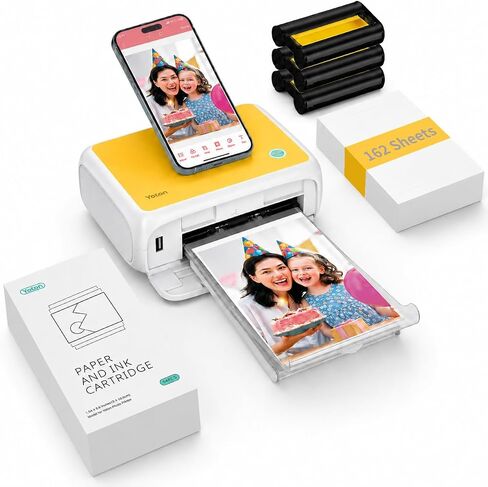 YOTON Photo Printer with 162 Sheets (4"x6") & 3 Ink Ribbon, Support AR Video Printing, WiFi Connection, Portable Photo Printer for iPhone/Android/Laptop in Kuwait