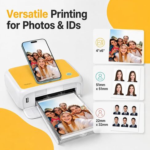 YOTON Photo Printer with 162 Sheets (4"x6") & 3 Ink Ribbon, Support AR Video Printing, WiFi Connection, Portable Photo Printer for iPhone/Android/Laptop in Kuwait