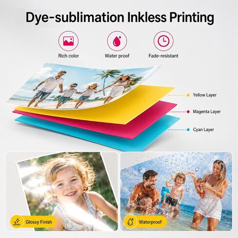 YOTON Photo Printer with 162 Sheets (4"x6") & 3 Ink Ribbon, Support AR Video Printing, WiFi Connection, Portable Photo Printer for iPhone/Android/Laptop in Kuwait