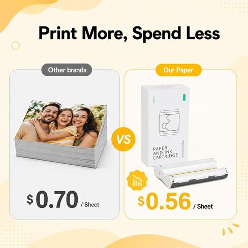 YOTON Photo Printer with 162 Sheets (4"x6") & 3 Ink Ribbon, Support AR Video Printing, WiFi Connection, Portable Photo Printer for iPhone/Android/Laptop in Kuwait