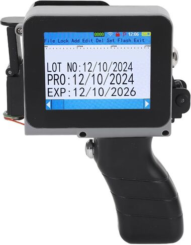 YWBL-WH Handheld Inkjet Printer for Date and Barcode, Portable Printing Machine with 4.3 Inch Touch Screen, 600 DPI for Various Materials and Users in Kuwait