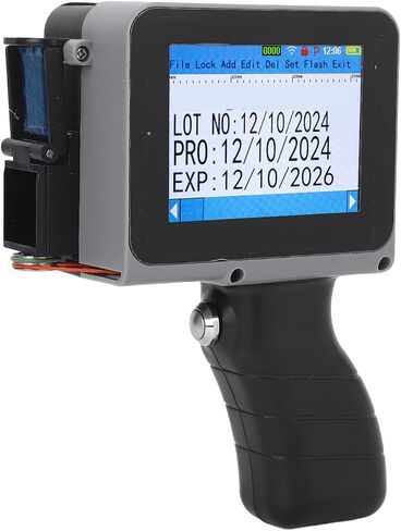 YWBL-WH Handheld Inkjet Printer for Date and Barcode, Portable Printing Machine with 4.3 Inch Touch Screen, 600 DPI for Various Materials and Users in Kuwait