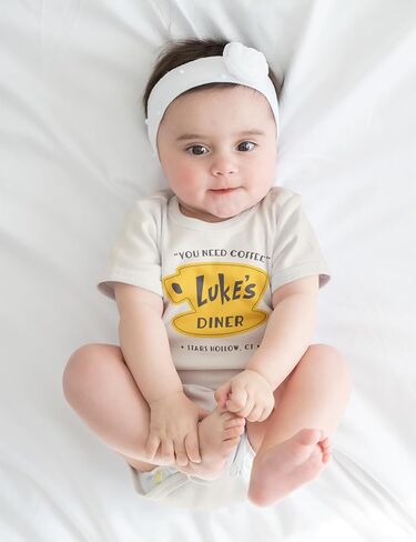 Brain Juice Tees Luke's Diner Onesie Bundle | 100% Cotton | Cream Color | Includes 3 bodysuits in Kuwait