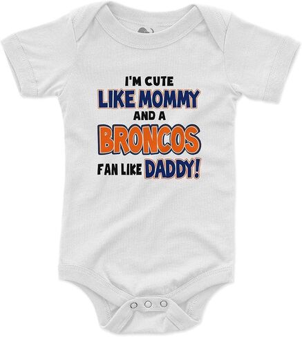 NanyCrafts Baby's I'm Cute like Mommy and a Broncos Fan like Daddy Bodysuit in Kuwait