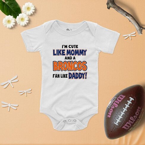 NanyCrafts Baby's I'm Cute like Mommy and a Broncos Fan like Daddy Bodysuit in Kuwait