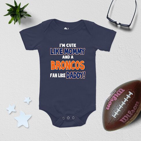 NanyCrafts Baby's I'm Cute like Mommy and a Broncos Fan like Daddy Bodysuit in Kuwait