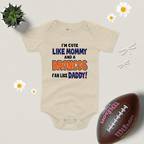 NanyCrafts Baby's I'm Cute like Mommy and a Broncos Fan like Daddy Bodysuit in Kuwait