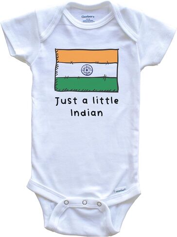 Made in America with Indian Parts Funny India Flag Baby Bodysuit Bundle (3 Piece Gift Set) in Kuwait