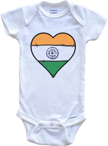 Made in America with Indian Parts Funny India Flag Baby Bodysuit Bundle (3 Piece Gift Set) in Kuwait