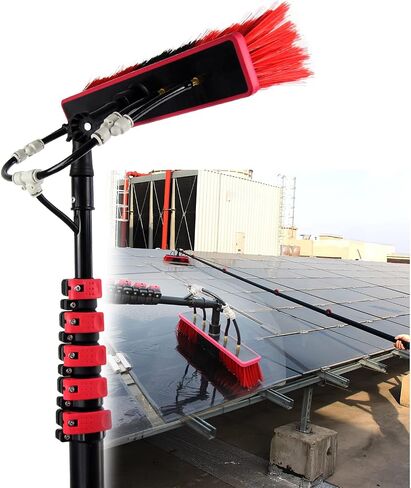 Solar Cleaning Roller Brush,Solar Panel Cleaning Kit - 20Ft Water Fed Window Cleaning Brush & Pole - Ideal for Photovoltaic Systems & High Windows - Efficient, Lightweigh,3.6M/12FT in Kuwait