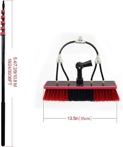 Solar Cleaning Roller Brush,Solar Panel Cleaning Kit - 20Ft Water Fed Window Cleaning Brush & Pole - Ideal for Photovoltaic Systems & High Windows - Efficient, Lightweigh,3.6M/12FT in Kuwait