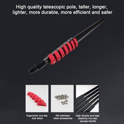 Solar Cleaning Roller Brush,Solar Panel Cleaning Kit - 20Ft Water Fed Window Cleaning Brush & Pole - Ideal for Photovoltaic Systems & High Windows - Efficient, Lightweigh,3.6M/12FT in Kuwait